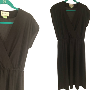 Vintage Black 70's Dress by JJ Dean of California Retro Plus